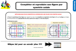 Compléter et reproduire une figure par symétrie axiale - Cours, Leçon, trace écrite : 5ème Harmos - PDF gratuit à imprimer