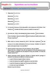 Prendre une fraction d'un nombre - Exercices avec correction : 9eme Harmos - PDF à imprimer