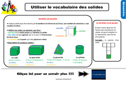 Utiliser le vocabulaire des solides - Cours, Leçon, trace écrite : 5ème Harmos - PDF gratuit à imprimer