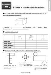 Utiliser le vocabulaire des solides - Exercices, révisions : 5ème Harmos - PDF à imprimer