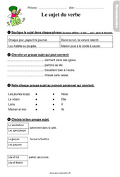 Le sujet du verbe - Étude de la langue - Exercices avec les corrections : 4ème Harmos - PDF à imprimer