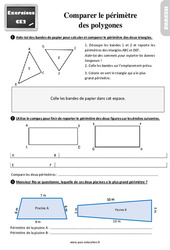 Comparer le périmètre de polygones - Exercices, révisions : 5ème Harmos - PDF à imprimer