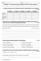 Temps composés + Présent - Examen Evaluation avec le corrigé : 10ème Harmos - PDF à imprimer