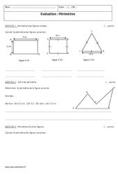 Périmètres - Examen Contrôle : 9eme Harmos - PDF à imprimer