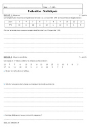 Moyenne pondérée - Examen Evaluation : 10ème Harmos - PDF à imprimer