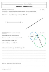 Triangle rectangle - Examen Contrôle : 10ème Harmos - PDF à imprimer