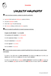 Adjectif qualificatif - Exercices : 5ème Harmos - PDF à imprimer