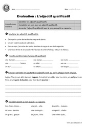 Adjectif qualificatif - Examen Evaluation avec la correction : 5ème Harmos - PDF à imprimer