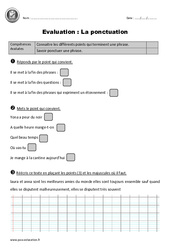 Ponctuation - Examen Evaluation  : 4ème Harmos - PDF à imprimer