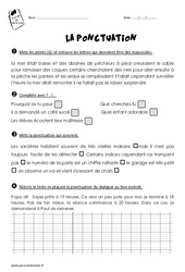 Ponctuation - Exercices : 5ème Harmos - PDF à imprimer