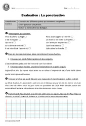 Ponctuation - Examen Evaluation avec le corrigé : 6ème Harmos - PDF à imprimer