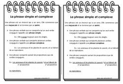 Phrase - Cours, Leçon - Phrase simple et complexe : 6ème Harmos - PDF gratuit à imprimer