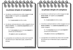 Phrase simple et complexe - Cours, Leçon : 7ème Harmos - PDF gratuit à imprimer