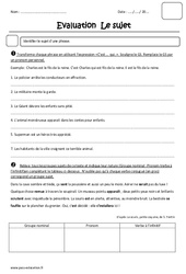 Sujet - Examen Evaluation - Bilan : 7ème Harmos - PDF à imprimer