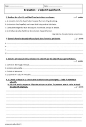 Adjectifs au superlatif absolu - Examen Contrôle : 10ème Harmos - PDF à imprimer