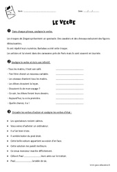 Verbe - Exercices  avec le corrigé : 6ème Harmos - PDF à imprimer