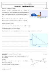 Théorème de Thalès - Examen Evaluation : 11ème Harmos - PDF à imprimer