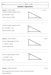 Trigonométrie - Examen Contrôle : 11ème Harmos - PDF à imprimer