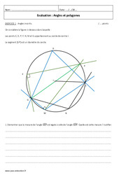 Angles et polygones - Examen Contrôle avec le corrigé : 11ème Harmos - PDF à imprimer