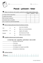 Passé, présent, futur - Exercices : 4ème Harmos - PDF à imprimer