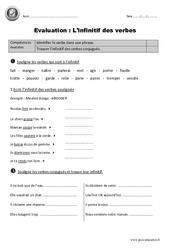 Infinitif - Examen Evaluation - Bilan : 4ème Harmos - PDF à imprimer