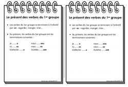 Présent des verbes du 1er groupe - Cours, Leçon : 4ème Harmos - PDF gratuit à imprimer