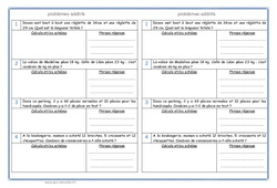 Problèmes additifs : 4ème Harmos - PDF à imprimer