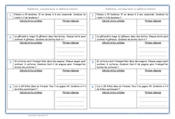 Addition, soustraction, addition réitérée - Problèmes : 4ème Harmos - PDF à imprimer