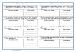 Problèmes divers sur le calcul : 4ème Harmos - PDF à imprimer