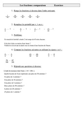 Fractions - comparaison - Exercices - Numération : 7ème Harmos - PDF à imprimer