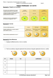 Les ions - Exercices avec les corrections : 11ème Harmos - PDF à imprimer