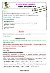 Passé - présent - futur - Étude de la langue - Séquence - Fiche de préparation : 4ème Harmos - PDF à imprimer