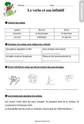 L’infinitif du verbe - Étude de la langue - Exercices avec les corrigés : 4ème Harmos - PDF à imprimer