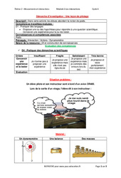 Une leçon de pilotage - Démarche d’investigation avec les corrections : 11ème Harmos - PDF à imprimer