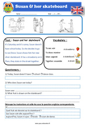 Susan and her skateboard - Anglais - Lecture - Level 2 : 4ème, 5ème, 6ème, 7ème Harmos - PDF à imprimer