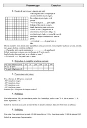 Pourcentages - Exercices - Gestion des données : 7ème Harmos - PDF à imprimer