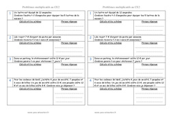 Multiplicatifs - Problèmes : 5ème Harmos - PDF à imprimer