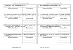 Problèmes soustractifs : 5ème Harmos - PDF à imprimer