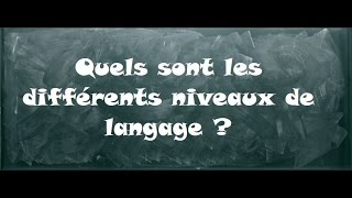 Différents niveaux de langage - Registres de langue - Classe inversée : 6ème Harmos