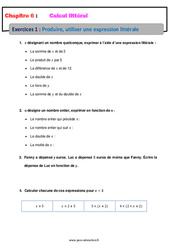 Produire, utiliser une expression littérale - Calcul littéral - Exercices avec correction : 9eme Harmos - PDF à imprimer