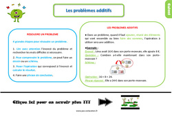 Les problèmes additifs - Cours, Leçon, trace écrite : 4ème Harmos - PDF gratuit à imprimer