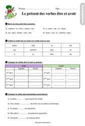 Le présent des verbes être et avoir - Étude de la langue - Exercices avec les corrigés : 5ème Harmos - PDF à imprimer