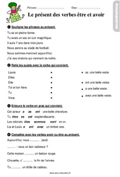 Présent des verbes être et avoir - Étude de la langue - Exercices avec les corrigés : 4ème Harmos - PDF à imprimer