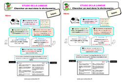 Chercher un mot dans le dictionnaire - Étude de la langue - Cours, Leçon : 5ème Harmos - PDF gratuit à imprimer