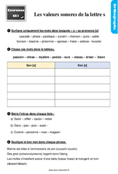 Les valeurs sonores de la lettre s - Exercices, révisions : 4ème Harmos - PDF à imprimer