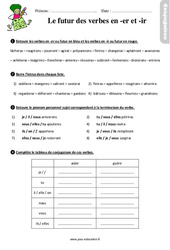 Le futur des verbes en - er/ - ir - Étude de la langue - Exercices avec les corrigés : 5ème Harmos - PDF à imprimer