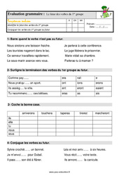 Le futur des verbes en - er - Étude de la langue - Examen Evaluation avec les corrigés : 4ème Harmos - PDF à imprimer