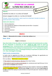 Séquence - Fiche de préparation Le futur des verbes en - er - Étude de la langue - Séquence - Fiche de préparation : 4ème Harmos - PDF à imprimer