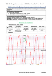 Quelle sont les caractéristiques de la tension du secteur ? - Activité expérimentale avec les corrections : 10ème Harmos - PDF à imprimer