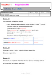 Les échelles - Proportionnalité - Examen Evaluation, bilan, contrôle avec la correction : 9eme Harmos - PDF à imprimer